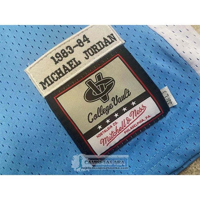 Camiseta NCAA North Carolina Tar Heels Michael Jordan NO 23 Mitchell & Ness 1983-84 Azul